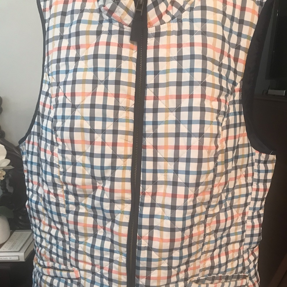 Talbots light plaid vest